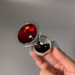 Анальная пробка со стразом Alive Mini Metal Butt Plug M Red (3,4 см) - фото