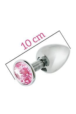 Анальна пробка з рожевим кристалом MAI Attraction Toys (4 см) - фото