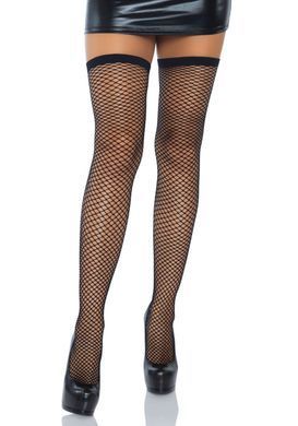 Чулки сетка Leg Avenue Bow back seam thigh highs One size Black - фото