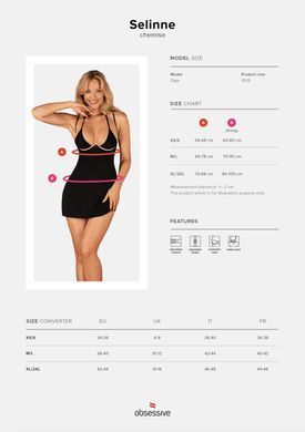 Сорочка и трусики Obsessive Selinne chemise & thong XS/S