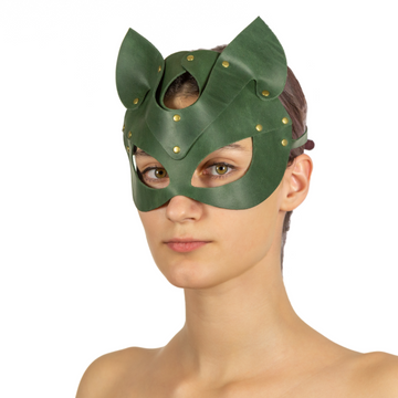 Шкіряна маска кішечки LOVECRAFT, Зелений
