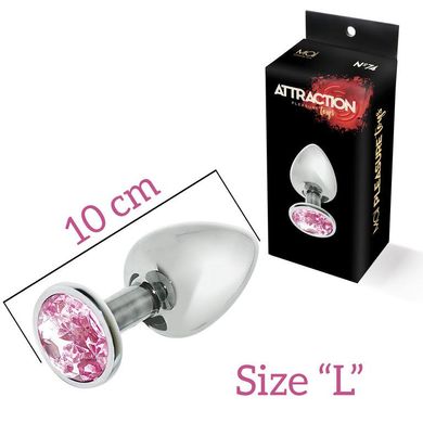 Анальная пробка с розовым кристаллом MAI Attraction Toys (4 см) - фото