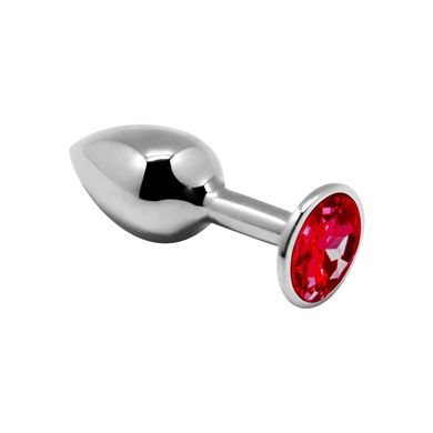 Анальна пробка зі стразом Alive Mini Metal Butt Plug M Red (3,4 см) - фото