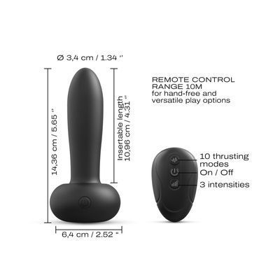 Dorcel DEEP THRUST - анальная вибропробка с пульсацией 3,4 см - фото