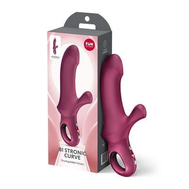Пульсатор з вібрацією Fun Factory Bi Stronic Curve Wine Red бордовий - фото