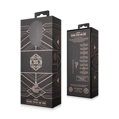Тіклер з флоггером Rosy Gold Feather Tickler & Whip