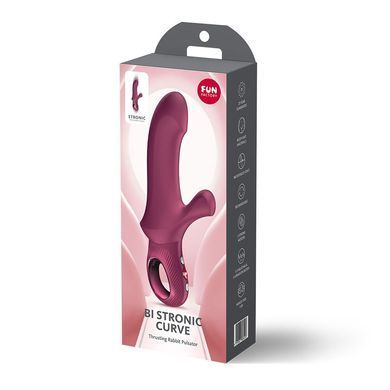 Пульсатор з вібрацією Fun Factory Bi Stronic Curve Wine Red бордовий - фото