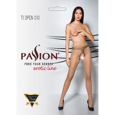 Еротичні колготки контрастна лінія Passion TIOPEN 010 beige (20 den) 1/2 - фото