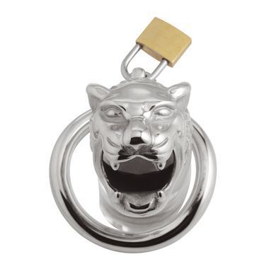 Металлический пояс верности для мужчин Master Series Tiger King Cock Cage With Lock