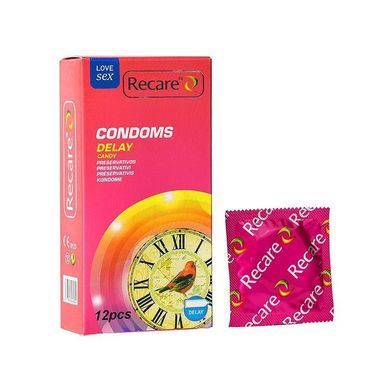 Презервативы пролонгирующие с ароматом конфет Recare Delay Candy Condoms 12 шт - фото