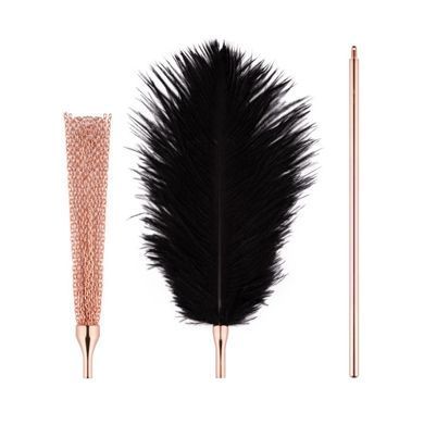 Тіклер з флоггером Rosy Gold Feather Tickler & Whip