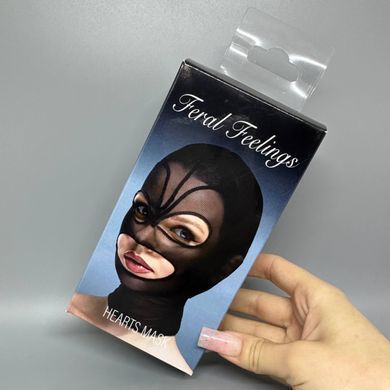 Маска сердце с 3 прорезями Feral Feelings Hearts Mask Black/Black