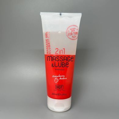 Змазка та масажний гель HOT Massage & Glide Gel 2in1 полуниця 200 мл - фото