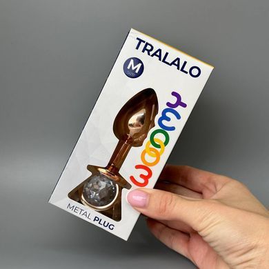 Анальная пробка с кристаллом (3,4 см) Wooomy Tralalo Metal Plug Size M - фото