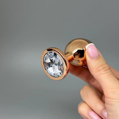 Анальная пробка с кристаллом (3,4 см) Wooomy Tralalo Metal Plug Size M - фото