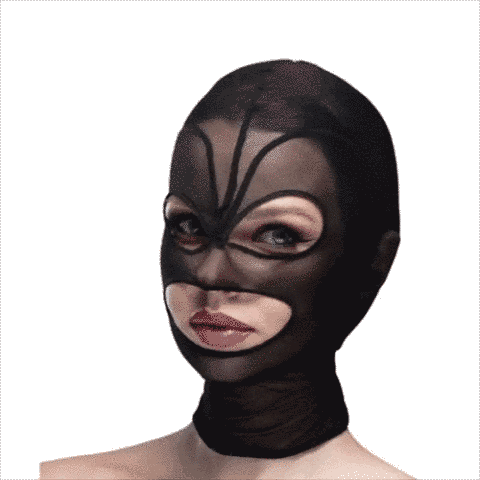 Маска серце з 3 прорізами Feral Feelings Hearts Mask Black/Black