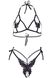 Эротический комплект Leg Avenue Open cup bra and pearl panty Black - фото товара