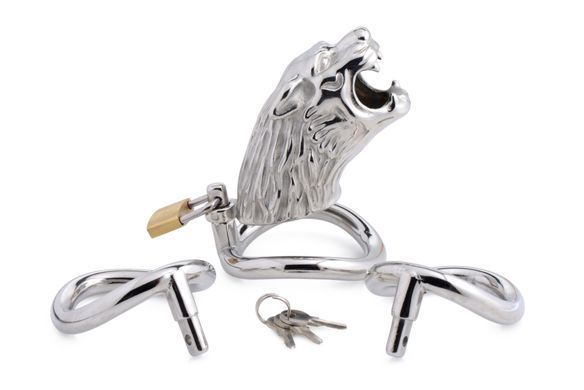 Металлический пояс верности для мужчин Master Series Tiger King Cock Cage With Lock
