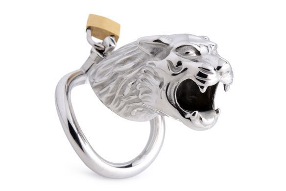 Металлический пояс верности для мужчин Master Series Tiger King Cock Cage With Lock