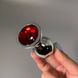 Анальна пробка зі стразом Alive Mini Metal Butt Plug M Red (3,4 см) - фото товару