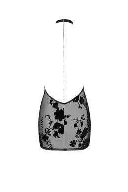 Платье Noir Handmade F313 Mythos mini flocked mesh dress with jewelry rhinestone chain M
