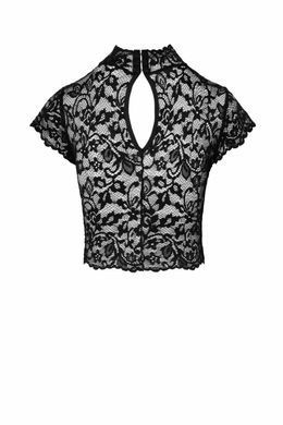 Топ Noir Handmade F303 Essence lace top with high collar S