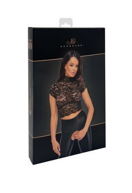 Топ Noir Handmade F303 Essence lace top with high collar S