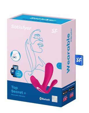 Смарт-вібратор у трусики потрійний Satisfyer Top Secret+ Pink - фото