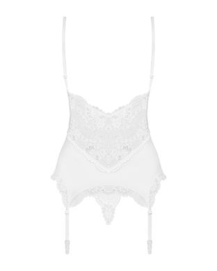 Еротичний корсет Obsessive 810-COR-2 corset & thong white S/M