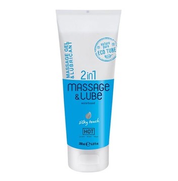 Вагінальна змазка та масажний гель HOT Massage & Glide Gel 2in1 Silky touch 200 мл - фото
