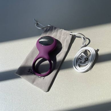 Svakom Tyler - ерекційне кільце з вібрацією фіолетове - фото