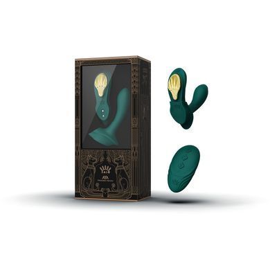 Zalo AYA Turquoise Green - смарт вібратор-бабочка у трусики подвійний - фото