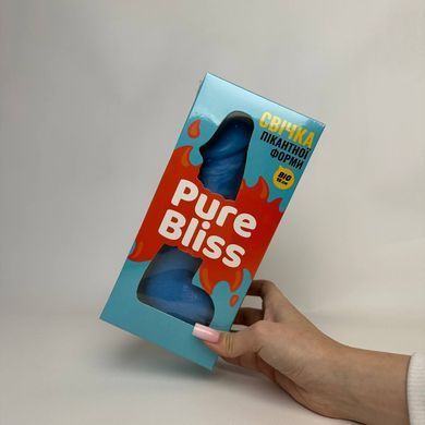 Свічка у вигляді члена Pure Bliss BIG Blue блакитна (м'яте паковання)