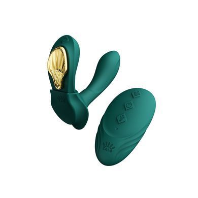 Zalo AYA Turquoise Green - смарт вібратор-бабочка у трусики подвійний - фото