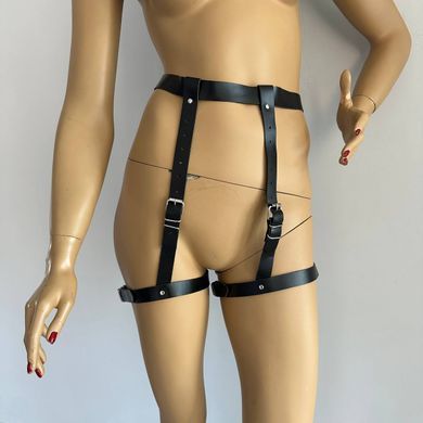 Гартери на ноги з натуральної шкіри Art of Sex Gwen XS-2XL чорні