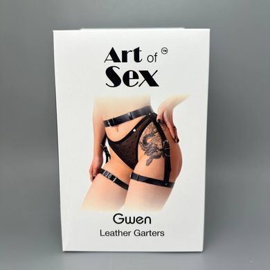 Гартери на ноги з натуральної шкіри Art of Sex Gwen XS-2XL чорні
