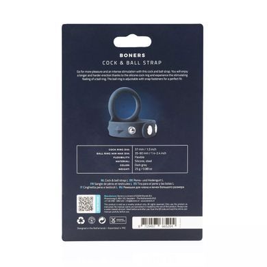Ерекційне кільце Boners Cock & Ball Strap L - фото