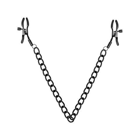 Зажимы для сосков Bedroom Fantasies Nipple Clamps with Chain Black - фото