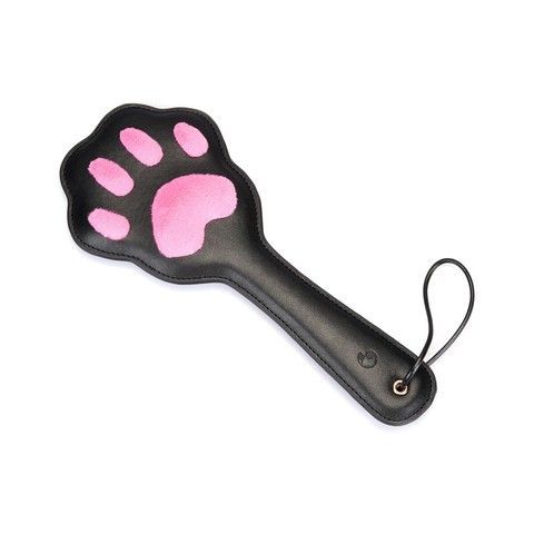 Падл БДСМ котяча лапка Liebe Seele Round Paddle Black/Pink рожевий - фото