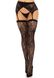 Чулки Leg Avenue Lace thigh highs & garterbelt Black One Size - фото товара