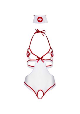 Эротический костюм медсестры Leg Avenue Naughty Nurse White/Red OS