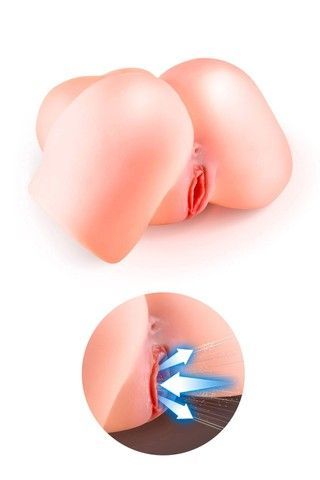 Мастурбатор напівторс анус та вагіна Real Body Real Nina з вібрацією, вакуумом і звуком - фото