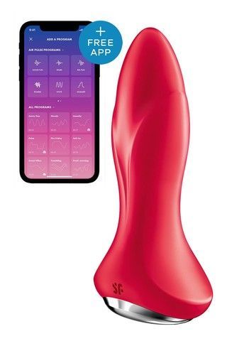 Rotator Plug 1+ red - анальная смарт-вибропробка 3,5 см - фото