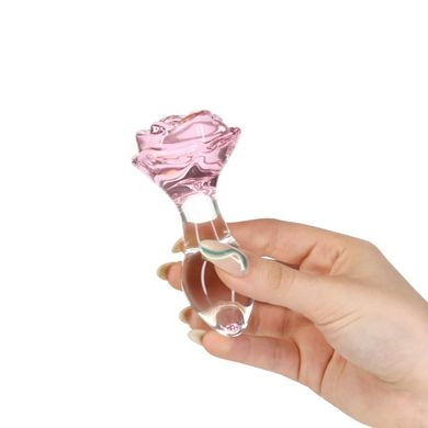 Анальная пробка (3,3 см) + вибропуля Pillow Talk Rosy Luxurious Glass - фото
