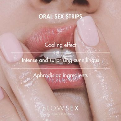Смужки для орального сексу Bijoux Indiscrets SLOW SEX - Oral sex strips (срок 02.2023) - фото