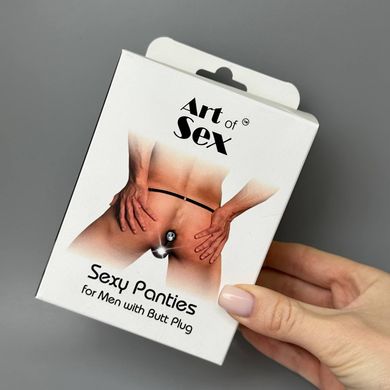 Труси чоловічі з силіконовою анальною пробкою M Art of Sex Sexy Panties plug size M Black XS-2XL - фото