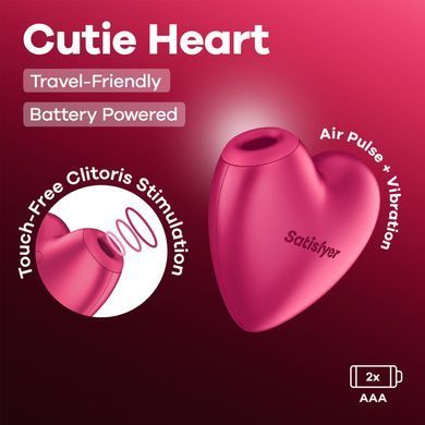 Satisfyer Cutie Heart Battery Series - вакуумний кліторальний стимулятор (м'яте паковання) - фото