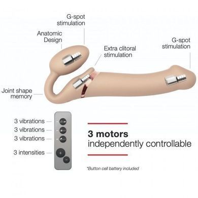 Страпон безременной с вибрацией Strap-On-Me Vibrating Flesh M - фото