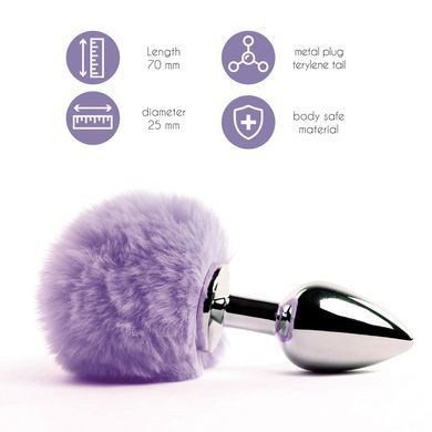 Анальная пробка с хвостиком Purple (2,5 см) FeelzToys Bunny Tails Butt