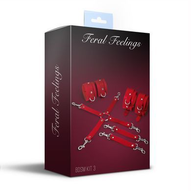 Набор для фиксации рук и ног Feral Feelings BDSM Kit 3 Red красный - фото